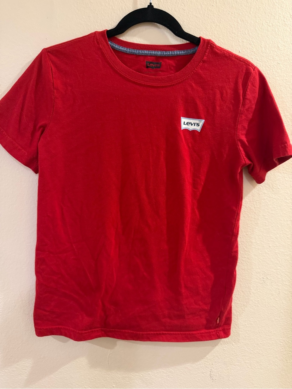 Levi's Boys 14-16 Red Cotton Crew Neck Short Sleeve Logo T-Shirt